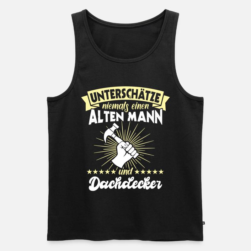 Dachdecker Dächer Decken Dachdecken - Männer Premium Bio Tank Top - Schwarz