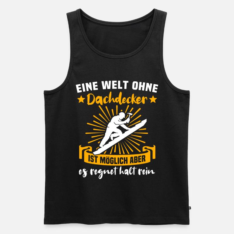 Dachdecker Dächer Decken Dachdecken - Männer Premium Bio Tank Top - Schwarz