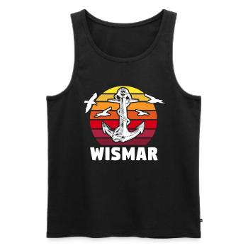 Wismar Sprüche Ostsee Wismarer - Männer Premium Bio Tank Top - Schwarz - Vorne - AI Model Male 178 light (178cm)