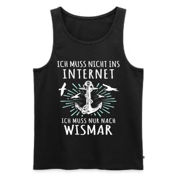 Wismar Sprüche Ostsee Wismarer - Männer Premium Bio Tank Top - Schwarz - Vorne - AI Model Male 178 light (178cm)