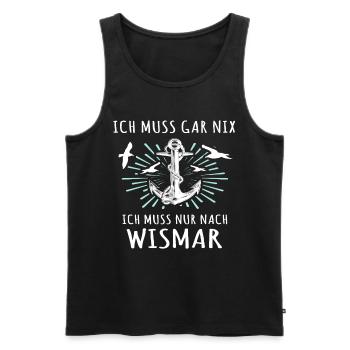 Wismar Sprüche Ostsee Wismarer - Männer Premium Bio Tank Top - Schwarz - Vorne - AI Model Male 178 light (178cm)
