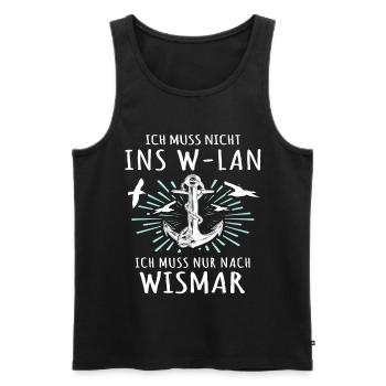 Wismar Sprüche Ostsee Wismarer - Männer Premium Bio Tank Top - Schwarz - Vorne - AI Model Male 178 light (178cm)