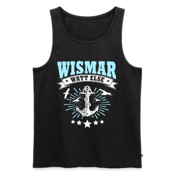 Wismar Sprüche Ostsee Wismarer - Männer Premium Bio Tank Top - Schwarz - Vorne - AI Model Male 178 light (178cm)