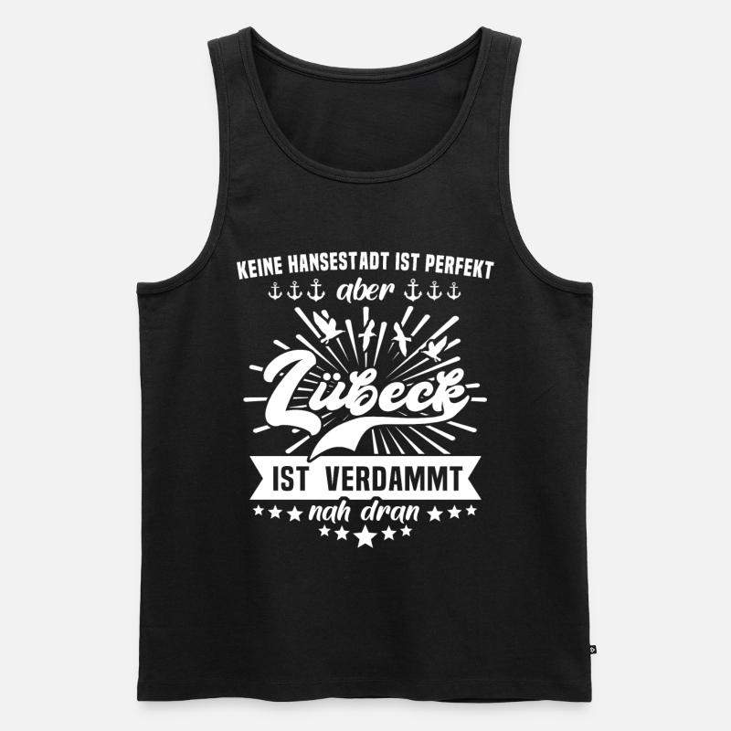 Lübeck - Männer Premium Bio Tank Top - Schwarz