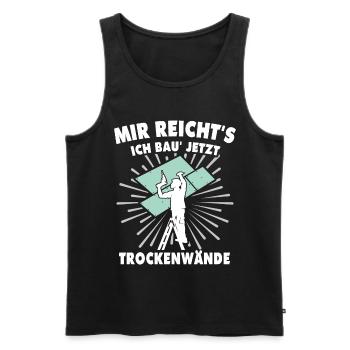 Trockenbauer Trockenbaumonteur Trockenbau - Männer Premium Bio Tank Top - Schwarz - Vorne - AI Model Male 178 light (178cm)