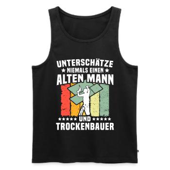 Trockenbauer Trockenbaumonteur Trockenbau - Männer Premium Bio Tank Top - Schwarz - Vorne - Michal (187cm)