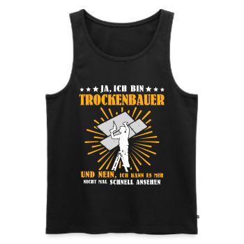 Trockenbauer Trockenbaumonteur Trockenbau - Männer Premium Bio Tank Top - Schwarz - Vorne - Michal (187cm)