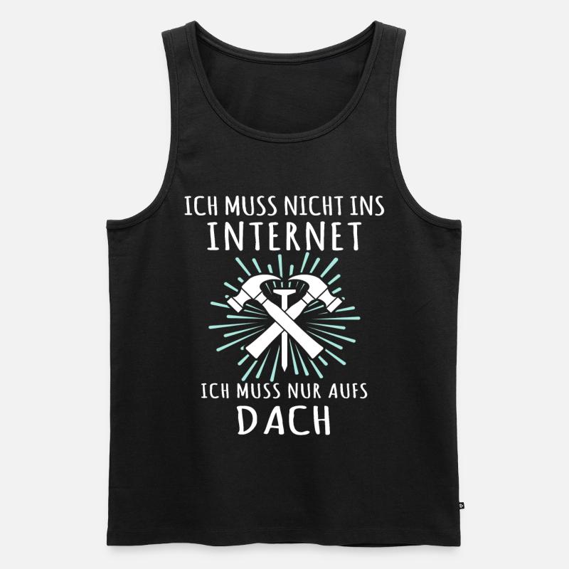 Dachdecker Sprüche Dachdecken - Männer Premium Bio Tank Top - Schwarz
