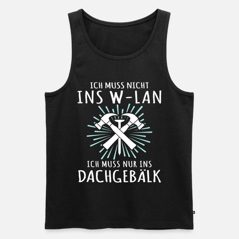Dachdecker Sprüche Dachdecken - Männer Premium Bio Tank Top - Schwarz