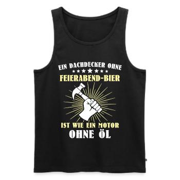 Dachdecker Sprüche Dachdecken - Männer Premium Bio Tank Top - Schwarz - Vorne - AI Model Male 178 light (178cm)