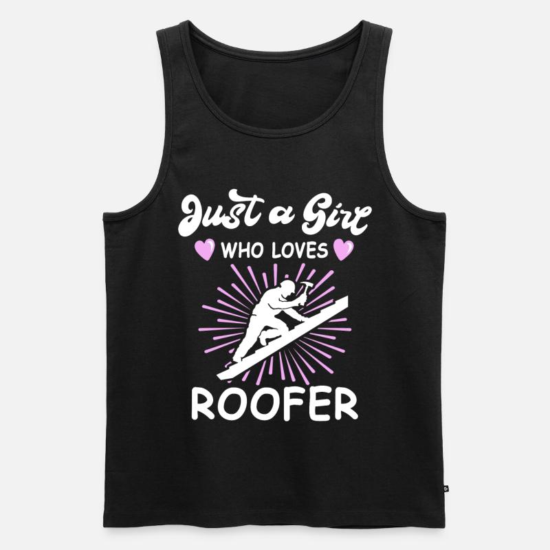 Dachdecker Motiv Dachdecken - Männer Premium Bio Tank Top - Schwarz