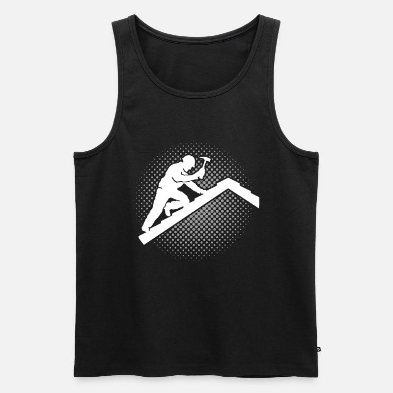 Dachdecker Motiv Dachdecken - Männer Premium Bio Tank Top - Schwarz