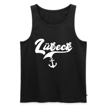 Lübeck Sprüche Hansestadt Luebeck - Männer Premium Bio Tank Top - Schwarz - Vorne - AI Model Male 178 light (178cm)
