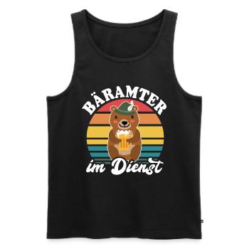 Beamter Bär Bier Bären Biersprüche Biertrinker - Männer Premium Bio Tank Top - Schwarz - Vorne - Michal (187cm)