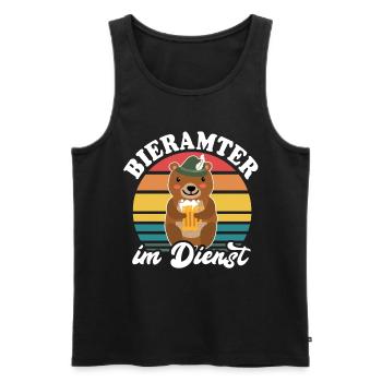 Beamter Bär Bier Bären Biersprüche Biertrinker - Männer Premium Bio Tank Top - Schwarz - Vorne - Michal (187cm)