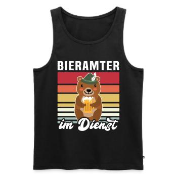 Beamter Bär Bier Biersprüche Biertrinker - Männer Premium Bio Tank Top - Schwarz - Vorne - Michal (187cm)