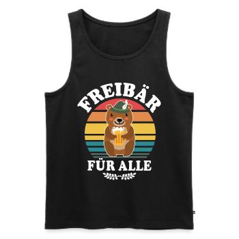 Bier Bierliebhaber Bär Biersprüche Freibär - Männer Premium Bio Tank Top - Schwarz - Vorne - Michal (187cm)