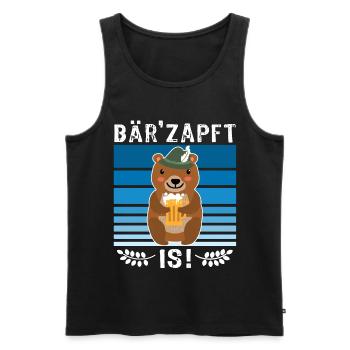 Bier Bierliebhaber Bär Biersprüche Biertrinker - Männer Premium Bio Tank Top - Schwarz - Vorne - Michal (187cm)