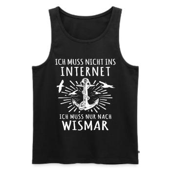 Wismar - Männer Premium Bio Tank Top - Schwarz - Vorne - AI Model Male 178 light (178cm)