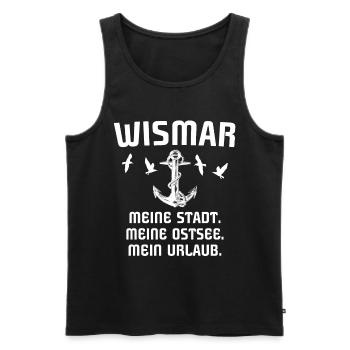 Wismar - Männer Premium Bio Tank Top - Schwarz - Vorne - AI Model Male 178 light (178cm)