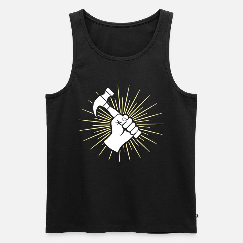 Dachdecker Dachdecken Dachdeckermeister - Männer Premium Bio Tank Top - Schwarz