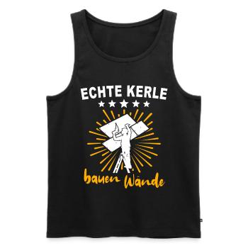 Trockenbauer Trockenbaumonteur Trockenbau - Männer Premium Bio Tank Top - Schwarz - Vorne - AI Model Male 178 light (178cm)