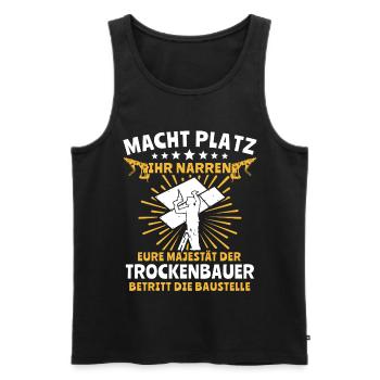 Trockenbauer Trockenbaumonteur Trockenbau - Männer Premium Bio Tank Top - Schwarz - Vorne - Michal (187cm)