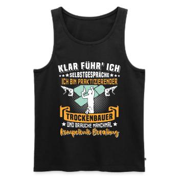 Trockenbauer Trockenbaumonteur Trockenbau - Männer Premium Bio Tank Top - Schwarz - Vorne - Michal (187cm)