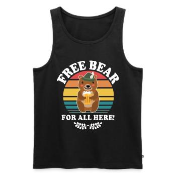 Beer Bear Beer Sayings Boozing Toasts - Men's Premium Organic Tank Top - black - Front - AI Model Male 178 light (178cm)