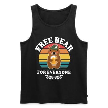 Beer Bear Beer Sayings Boozing Toasts - Men's Premium Organic Tank Top - black - Front - AI Model Male 178 light (178cm)
