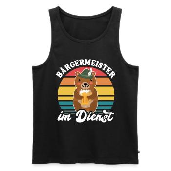 Bürgermeister Bär Bier Buergermeister - Männer Premium Bio Tank Top - Schwarz - Vorne - Michal (187cm)