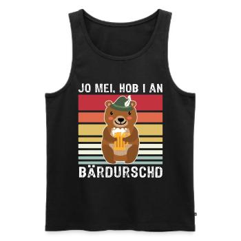 Bier Bayern Dialekt Bär Volksfest Biersprüche - Männer Premium Bio Tank Top - Schwarz - Vorne - Michal (187cm)