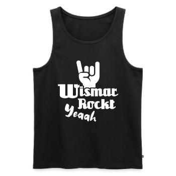 Stadt Wismar Sprüche Wismarer - Männer Premium Bio Tank Top - Schwarz - Vorne - AI Model Male 178 light (178cm)