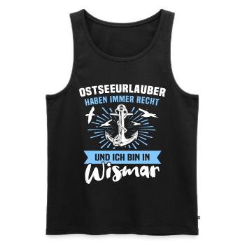Stadt Wismar Sprüche Wismarer - Männer Premium Bio Tank Top - Schwarz - Vorne - AI Model Male 178 light (178cm)