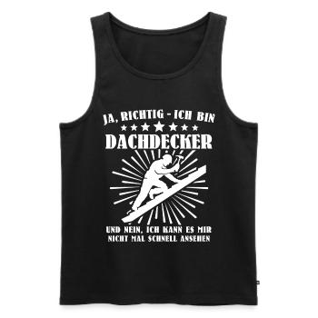 Dachdecker Beruf Dachdecken - Männer Premium Bio Tank Top - Schwarz - Vorne - Michal (187cm)