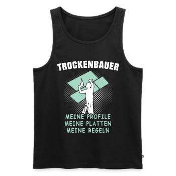 Trockenbauer Trockenbaumonteur Trockenbau - Männer Premium Bio Tank Top - Schwarz - Vorne - AI Model Male 178 light (178cm)
