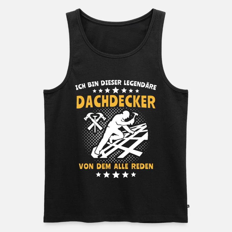 Dachdecker Handwerker Dachdecken - Männer Premium Bio Tank Top - Schwarz