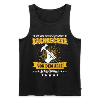 Dachdecker Handwerker Dachdecken - Männer Premium Bio Tank Top - Schwarz - Vorne - Michal (187cm)
