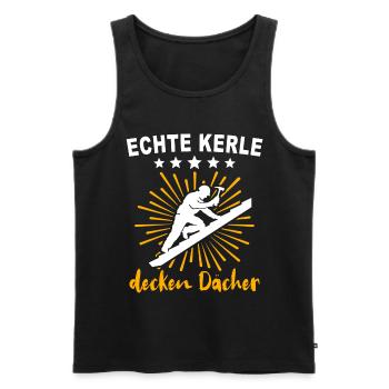 Dachdecker Handwerker Dachdecken - Männer Premium Bio Tank Top - Schwarz - Vorne - Michal (187cm)
