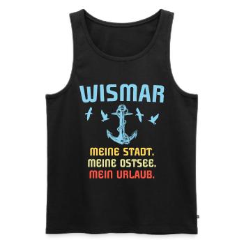 Wismar Ostsee Wismarer Urlaub - Männer Premium Bio Tank Top - Schwarz - Vorne - Michal (187cm)