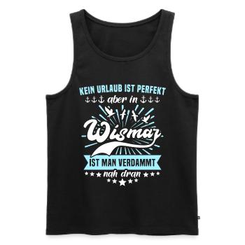 Wismar Ostsee Wismarer Urlaub - Männer Premium Bio Tank Top - Schwarz - Vorne - AI Model Male 178 light (178cm)
