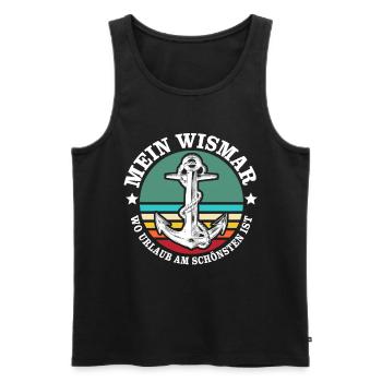 Wismar Ostsee Wismarer Urlaub - Männer Premium Bio Tank Top - Schwarz - Vorne - Michal (187cm)