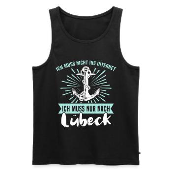 Lübeck Sprüche Hansestadt Luebeck - Männer Premium Bio Tank Top - Schwarz - Vorne - AI Model Male 178 light (178cm)