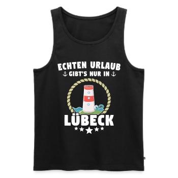 Lübeck Sprüche Hansestadt Luebeck - Männer Premium Bio Tank Top - Schwarz - Vorne - AI Model Male 178 light (178cm)