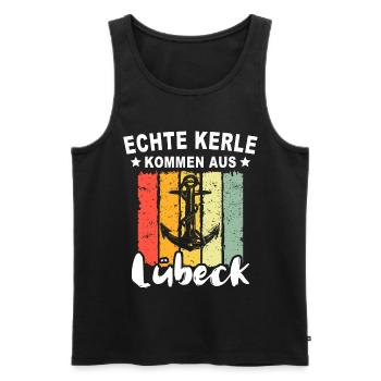 Lübeck Sprüche Hansestadt Luebeck - Männer Premium Bio Tank Top - Schwarz - Vorne - AI Model Male 178 light (178cm)