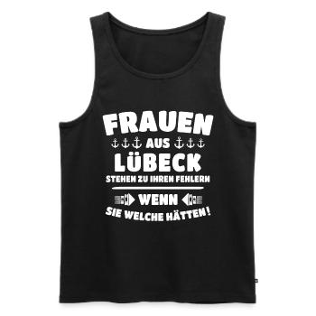 Lübeck Sprüche Hansestadt Luebeck - Männer Premium Bio Tank Top - Schwarz - Vorne - AI Model Male 178 light (178cm)