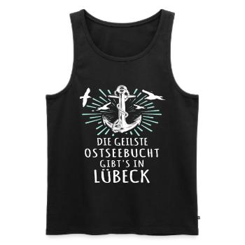 Lübeck Sprüche Hansestadt Luebeck - Männer Premium Bio Tank Top - Schwarz - Vorne - AI Model Male 178 light (178cm)