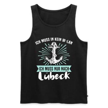 Lübeck Hansestadt Luebeck - Männer Premium Bio Tank Top - Schwarz - Vorne - AI Model Male 178 light (178cm)
