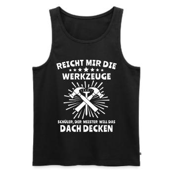 Dachdecker Dachdecken - Männer Premium Bio Tank Top - Schwarz - Vorne - AI Model Male 178 light (178cm)