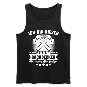 Dachdecker Dachdecken - Männer Premium Bio Tank Top - Schwarz - Vorne - AI Model Male 178 light (178cm)